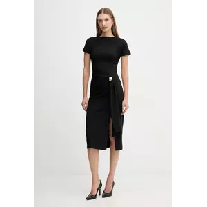Sandro Ferrone rochie culoarea negru, midi, evazați, S23YBFBOMBO imagine