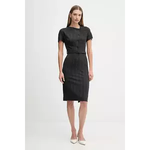 Sandro Ferrone rochie cu lână culoarea gri, midi, drept, S23YBFBICCHIERE imagine