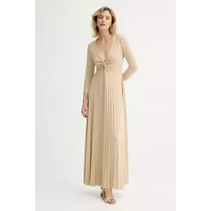 Answear.LAB rochie culoarea auriu, maxi, evazati imagine