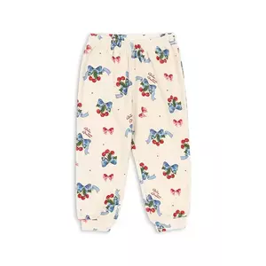 Konges Sløjd pantaloni de trening din bumbac pentru copii ITTY SWEAT PANTS GOTS culoarea bej, cu model KS103830 imagine