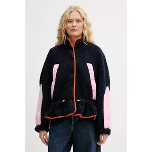 Stine Goya hanorac fleece culoarea bleumarin, cu imprimeu, SG-AW25-J058-2412 imagine