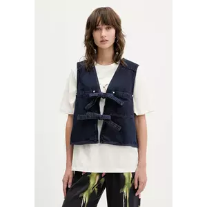 Stine Goya vestă din denim cu două fețe culoarea bleumarin, un singur rând de nasturi, SG-AW25-T101-2406 imagine