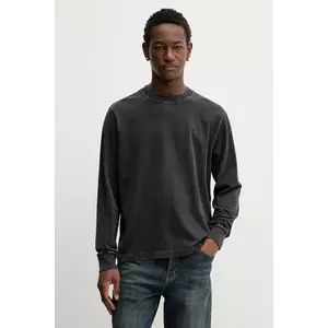 Abercrombie & Fitch longsleeve din bumbac culoarea negru, uni, KI124-5357-908 imagine