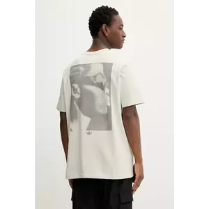 adidas Originals tricou din bumbac Face GFX culoarea bej, uni, JW0977 imagine