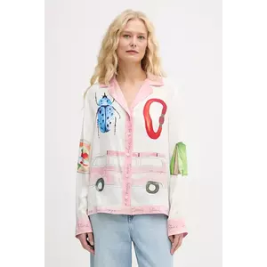 Stine Goya cămașă culoarea bej, cu guler clasic, relaxed, SG-AW25-T096-2263 imagine