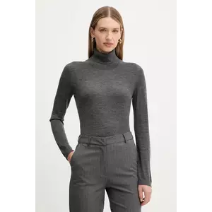MM pulover de lână ADRIA culoarea gri, light, cu guler, 2526366018600 imagine