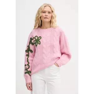 Stine Goya pulover din amestec de lână culoarea roz, călduros, SG-AW25-K050-2418 imagine