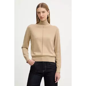 BOSS Orange pulover din amestec de lână culoarea bej, light, cu turtleneck, 50551356 imagine