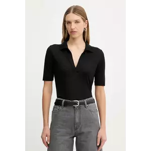 Simona Corsellini polo din lână culoarea negru, A25CPMGE0501 imagine