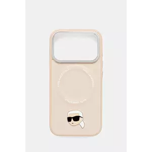 Karl Lagerfeld husă pentru telefon iPhone 17 Pro culoarea bej, KLHMP17LPSMLRKLE imagine