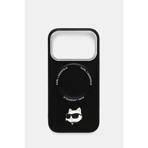 Karl Lagerfeld husă pentru telefon iPhone 17 Pro culoarea negru, KLHMP17LPSMLRCHK imagine