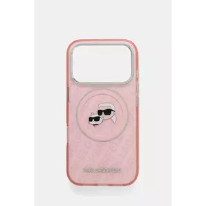 Karl Lagerfeld husă pentru telefon iPhone 17 Pro culoarea roz, KLHMP17LHMKBKCHOP imagine