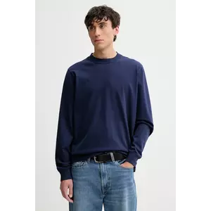 Abercrombie & Fitch longsleeve din bumbac culoarea bleumarin, uni, KI124-5356-208 imagine