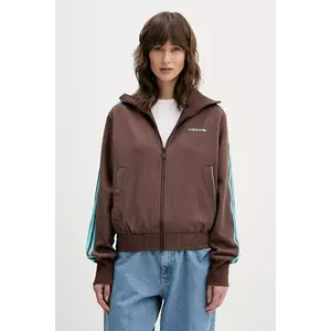 adidas Originals bluză Tailored Tt culoarea maro, cu imprimeu, JX5311 imagine