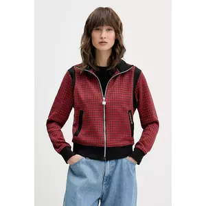 adidas Originals bluză Houndstooth culoarea roșu, cu imprimeu, JY3461 imagine