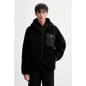 Dickies hanorac fleece culoarea negru, cu glugă, uni, DK0A87NV imagine