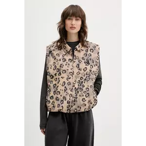 adidas vestă Animal Print 3-Stripes culoarea bej, de tranziție, JV6957 imagine