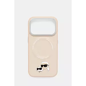 Karl Lagerfeld husă pentru telefon iPhone 17 Pro culoarea bej, KLHMP17LPSMLRKCE imagine