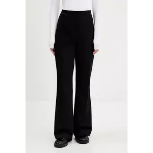 Abercrombie & Fitch pantaloni culoarea negru, evazați, high waist, KI156-5443-900 imagine