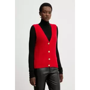 Morgan vestă din amestec de lână culoarea roșu, MROUGE imagine