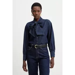 Morgan cămașă jeans cu un decolteu legat, regular, CICK imagine