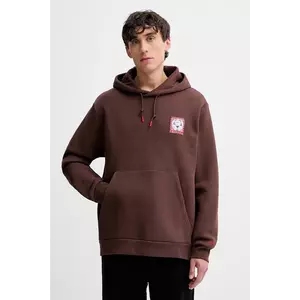 adidas Originals bluză Graphic culoarea maro, cu glugă, cu imprimeu, JX3095 imagine