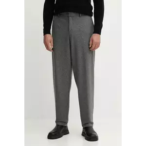 BOSS pantaloni din lână culoarea gri, drept, 50551541 imagine