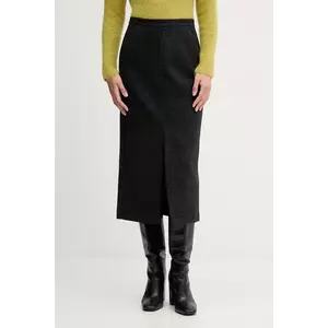 Sandro Ferrone fustă culoarea verde, midi, drept, S23YBFBLOGGER imagine