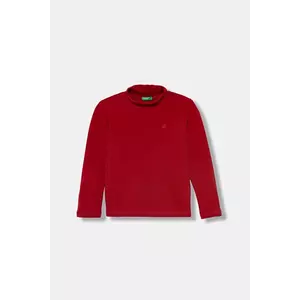 United Colors of Benetton longsleeve copii culoarea roșu, uni, 3DKEG10JU imagine