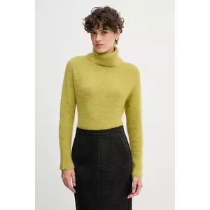 Sandro Ferrone pulover din amestec de lână de alpaca culoarea verde, cu guler, S9YBFNOME imagine