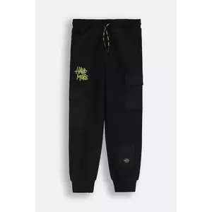 Coccodrillo pantaloni de trening din bumbac pentru copii SPORTS BOY JUNIOR culoare negru, uni imagine