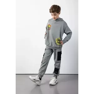 Coccodrillo pantaloni de trening din bumbac pentru copii SPORTS BOY JUNIOR culoare gri, uni imagine
