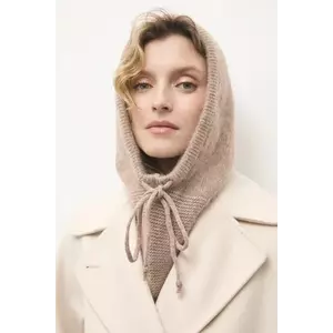 Answear.LAB glugă cu lână culoare maro imagine