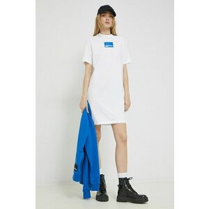 Karl Lagerfeld Jeans rochie din bumbac culoarea alb, mini, oversize imagine