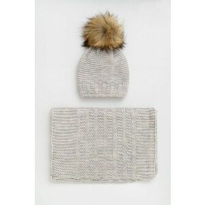 Answear Lab palarie si esarfa culoarea gri imagine