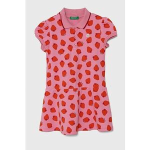 United Colors of Benetton rochie fete culoarea roz, mini, evazată imagine