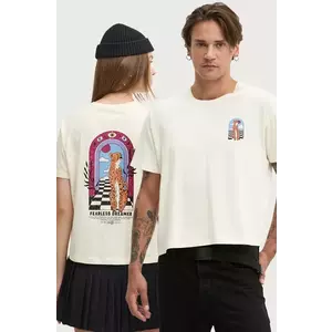 Kaotiko tricou din bumbac culoarea bej, cu imprimeu, AP012-01-M002 imagine