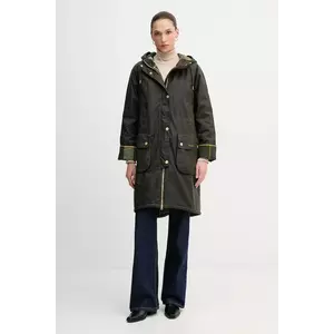 Barbour parka cerată MARCY culoarea verde, de tranziție, oversize, LWX1456 imagine