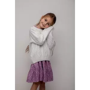 Coccodrillo pulover pentru copii din amestec de lână culoarea bej, WINTER COSY GRIL KIDS imagine