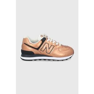 New Balance ghete de piele WL574PX2 culoarea auriu, cu toc plat WL574PX2-224 imagine