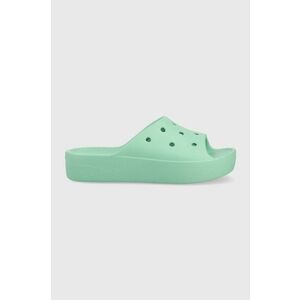 Crocs papuci Classic Platform Slide femei, culoarea turcoaz, 208180 208180.3UG-3UG imagine