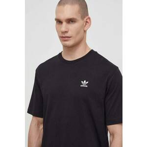 adidas Originals tricou din bumbac Essential Tee bărbați, culoarea negru, cu imprimeu, IR9690 imagine