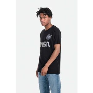 Alpha Industries tricou din bumbac x NASA culoarea negru, cu imprimeu 178501.03-black imagine