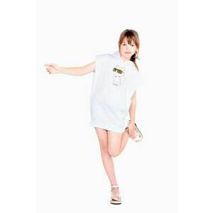 Karl Lagerfeld rochie fete culoarea alb, mini, oversize imagine