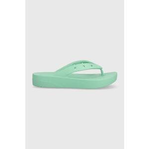 Crocs șlapi Classic Platform Flip femei, culoarea turcoaz, cu platforma, 207714 207714.3UG-3UG imagine