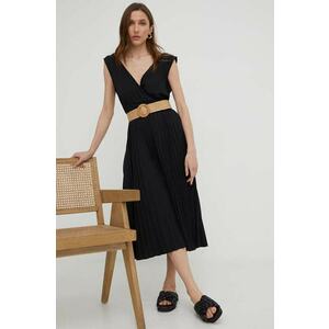 Answear Lab rochie culoarea negru, midi, evazată imagine