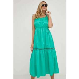 Answear Lab rochie culoarea verde, maxi, evazată imagine