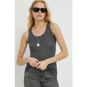 American Vintage top femei, culoarea gri imagine