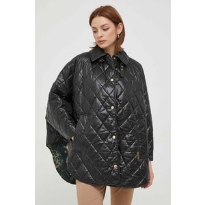 Barbour poncho Tolsford femei, culoarea negru, de tranzitie, oversize imagine