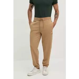 BOSS pantaloni de trening din bumbac culoarea bej, neted, 50518728 imagine